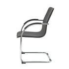 Nicer Furniture Cantilever Reception and Visitor Room Chair, Black Vinyl Set of, 4, 4 Pack-Black polypropylene seat and back
