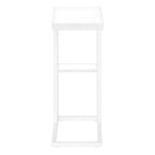 Monarch Specialties 3676 Accent Table - 25"H/White/White Metal-Product dimensions: 18.25 Inch W x 10.25 Inch D x 25.25 Inch H