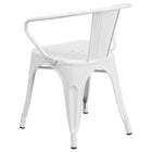 Flash Furniture Chaise pour intérieur / extérieur en métal blanc avec appuis-bras-Appuis-Bras intégrés