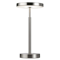 Dainolite Francine Modern Table Lamp - Satin Nickel with White Acrylic Diffuser - 10 W-Dimmable