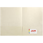 JAM Paper Chemises en fibres de coton indien recyclé faites à la main, effet métallique, 9 x 12 po, ivoire, 6/paquet-Couleur : ivoire