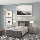 Flash Furniture Tribeca Twin Size Tufted Upholstered Platform Bed - Dark Grey Fabric-Dark Grey Fabric Upholstery