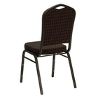 Flash Furniture HERCULES Series Crown Back Stacking Banquet Chair in Brown Patterned Fabric - Gold Vein Frame-Crown Back Design