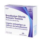 Wasip BZK Antiseptic Towelettes - 100 Pack-100/Box