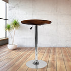 Flash Furniture 23.5" Round Adjustable Height Rustic Pine Wood Table (Adjustable Range 26.25" - 35.5")-Swivel Top