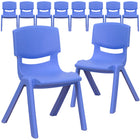 Flash Furniture Plastic Stackable School Chair with 12" Seat Height - Blue - 10 Pack-176 lb. Static Load Capacity