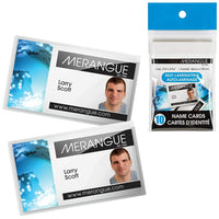 Merangue Self Laminating Name Cards - 20 Packs of 10-Transparent name cards with self-laminating adhesive