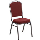 Flash Furniture – Chaise banquet empilable à haut dossier, siège en tissu bourgogne 2,5 po, argenté (NGC01HTS2201SV)-Capacité de poids de 500 lb