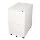 Heartwood 100-MMPFF Metal Mobile File-File Pedestal - White-Mobile file-file metal pedestal includes two file drawers that fit either legal or letter size files