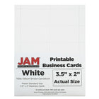 JAM Paper Printable Business Cards, 2" x 3.5", White, 100 Pack (22130975)-White printable business cards