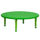 Flash Furniture 45" Round Green Plastic Height Adjustable Activity Table-Popular Round Activity Table