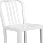 Flash Furniture Commercial Grade 30" High Metal Indoor-Outdoor Barstool with Vertical Slat Back - White - 2 Pack-Galvanized Steel Construction