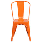 Flash Furniture Orange Metal Indoor-Outdoor Stackable Chair-Stackable Bistro Style Chair