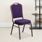 Flash Furniture HERCULES Series Crown Back Stacking Banquet Chairs with Purple Fabric & Gold Vein Frame - 4 Pack-CA117 Fire Retardant Foam