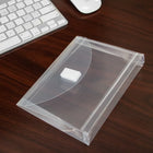 JAM Paper Plastic Envelopes with Hook & Loop - 5.5" x 7.5" with 1 Inch Expansion - Clear - 12 Pack -Quantity: 12 per pack