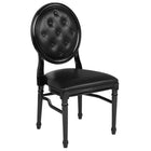 Flash Furniture HERCULES Series King Louis Chair with Tufted Back, Black Vinyl Seat & Black Frame-Tufted Vinyl Padded Rounded Back