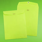 JAM Paper - Enveloppes ouvertes en papier avec fermeture à attache parisienne, 9 x 12 po, vert lime intense, 100 par boîte-Ouverture : côté court