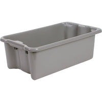 Lewis Bins+ Polylewton Stack-N-Nest Containers, 21.0" x 17.0", Grey, 5 Pack-Injection moulded from high-impact polyolefins