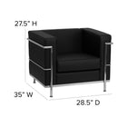 Flash Furniture HERCULES Regal Series Contemporary Black Leather Chair with Encasing Frame-Straight Arm Design