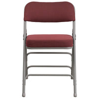 Flash Furniture HERCULES Series Premium Curved Triple Braced & Double Hinged Burgundy Fabric Metal Folding Chairs - 4 Pack-Set of 4 Padded Metal Folding Chairs