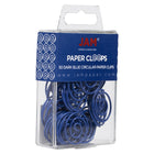 JAM Paper Circular Coloured Papercloops, Dark Blue Round Paper Clips, 5 Packs of 50, 250 Total (2187134g)-Length: 1"