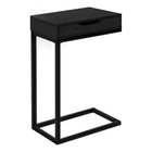 Monarch Specialties 3600 Accent Table - Black/Black Metal With A Drawer-Sturdy rectangular C table featuring a durable table top finished in black