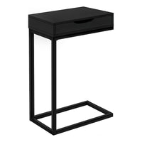 Monarch Specialties 3600 Accent Table - Black/Black Metal With A Drawer-Sturdy rectangular C table featuring a durable table top finished in black