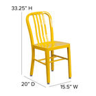 Flash Furniture Yellow Metal Indoor-Outdoor Chair-Designed for Commercial and Residential Use