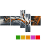 Design Art Abstract Thought, 5 Piece Gallery-wrapped Canvas Print Art, (PT143-ORANGE)-Print