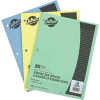 Hilroy Exercise Book, 7mm Ruled, 3-Hole Punched, 10-7/8" x 8-3/8", 80 Pages, 3 Pack-Classic exercise books are ideal for primary and elementary grade students