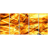 Designart Yellow Sandstorm 5-Panel Modern Canvas Art Print, (PT3080-401)-Print