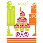 Aline Greetings General Birthday Card, Cupcakes & Cakes, enjoy!, 18 Pack-Premium uncoated paper stock