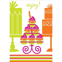 Aline Greetings General Birthday Card, Cupcakes & Cakes, enjoy!, 18 Pack-Premium uncoated paper stock