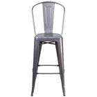 Flash Furniture 30" High Clear Coated Indoor Barstool with Back-Bistro Style Barstool