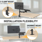 ShoppingAll Adjustable Dual Monitor & Laptop Mount Stand for Laptop up to 15.6" Monitors up to 32"-Keep your cables neat and organized with our built-in cable clips, save your desk space and keep your workstation clean