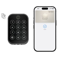 Yale 450 Assure Lock 2 Plus with Apple Home Keys and Wi-Fi - Black Suede-Using Apple home keys, a simple tap with your iPhone or Apple Watch is all it takes to lock or unlock your door