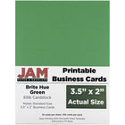 JAM Paper Two Sided Printable Business Cards, 2 x 3.5, Bright Hue Green Recycled, 500 Pack (22128335g)-Size: 3.5" x 2"