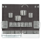 Azar 24-Piece Pegboard Wall Organizer Kit with Two Panels and Accessory Assortment - Black-Sold in Multiples of: 1