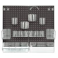 Azar 24-Piece Pegboard Wall Organizer Kit with Two Panels and Accessory Assortment - Black-Sold in Multiples of: 1