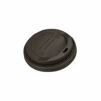 Globe Commercial Products 8 oz Dome Lid PP - Black - 1000 Pack-8 oz Black Dome Lid