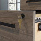 Sauder Affirm 3-Drawer Mobile Pedestal - Hudson Elm-Interlocking safety mechanism prevents all drawers opening together