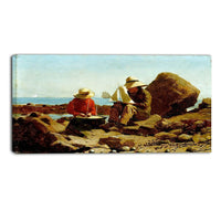 Designart Winslow Homer, The Boat Builders Canvas Art Print, (PT5018-40-20)-Print