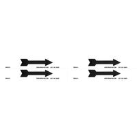 Brady, Étiquette De Tuyauterie, 7po La X 1-1/8po H, Dia Du Tuyau 1po - 2-1/2po, Noir Sur Blanc, paquet de 36-Couleurs Noir sur blanc