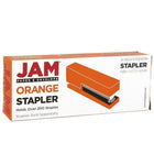 JAM Paper Office & Desk Sets, Stapler Pack of Staples, Orange and Black (3375ORBK)-Quantity: (1) Stapler, (1) Box of Staples (5000 ct)