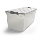 TRU RED – Bac de rangement en plastique, 94,3 l, avec couvercle verrouillable-Ce bac de rangement est idéal pour organiser la maison et le bureau