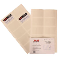 JAM Paper Self Adhesive Business Card Holder Pocket, Clear, 6 packs of 10 (6187815065g)-Material: Polypropylene