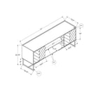 Monarch Specialties 2752 Tv Stand - 72"L/Black /Metal With 2 Wood-Look Doors-Assembly required: Illustrated instructions and all hardware are provided for convenience (additional tools may be needed)