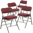Flash Furniture HERCULES Series Premium Curved Triple Braced & Double Hinged Burgundy Fabric Metal Folding Chairs - 4 Pack-300 lb. Weight Capacity