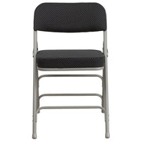 Flash Furniture HERCULES Series Premium Curved Triple Braced & Double Hinged Black Pin-Dot Fabric Metal Folding Chair-Set of 4 Padded Metal Folding Chairs