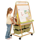 Copernicus Bamboo Teaching Easel-Four sliding Open Tubs with safety stops